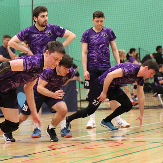 Boys running training at Surrey Dodgeball